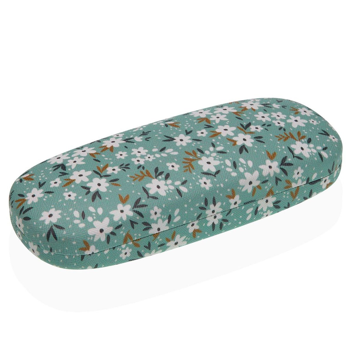 Étui à lunettes en tissu fleuri vert 16x6x3.5cm vert, VERSA