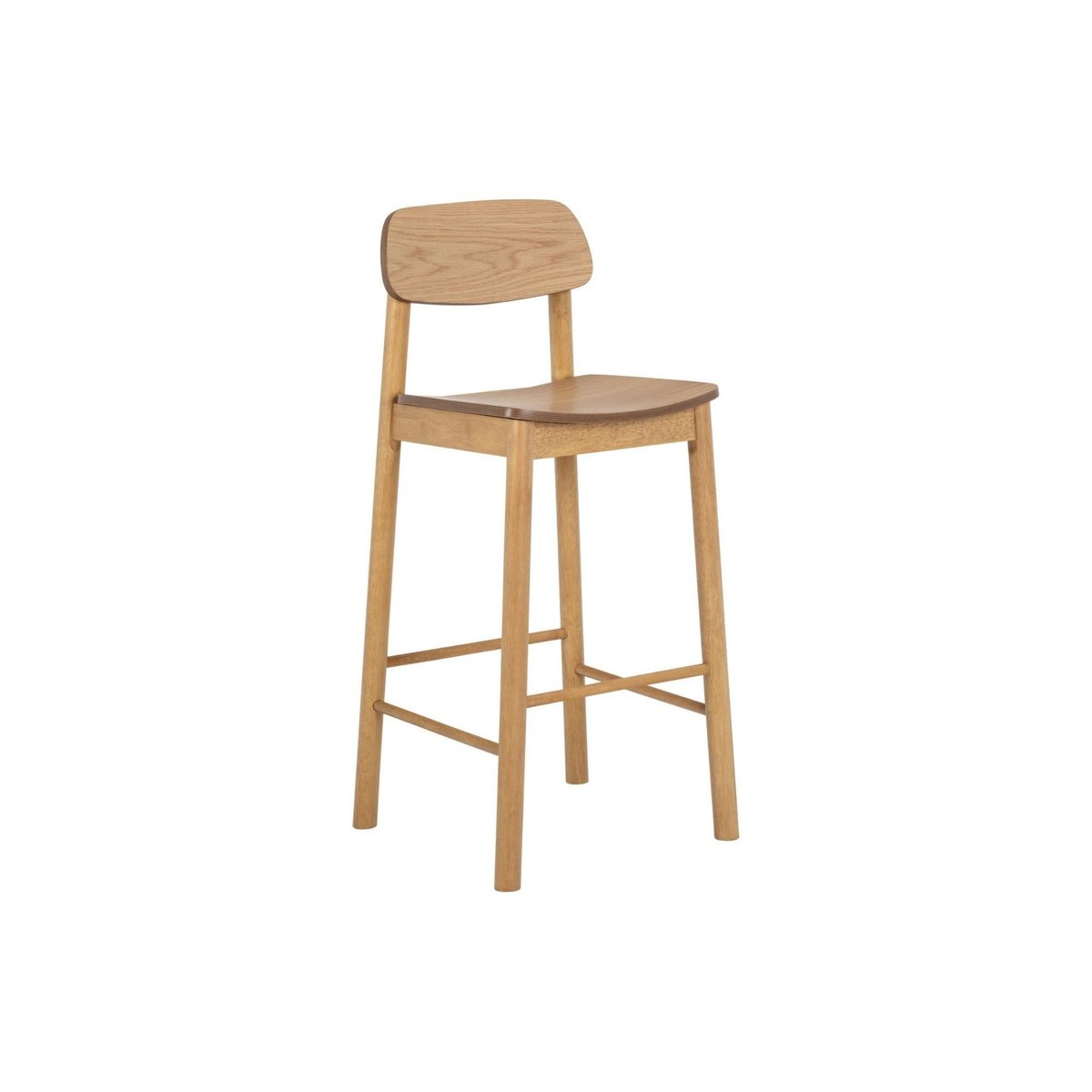 Tabourets de bar avec dossier en bois naturel (lot de 2) - IZIA bois clair, HELLIN, DEPUIS 1862