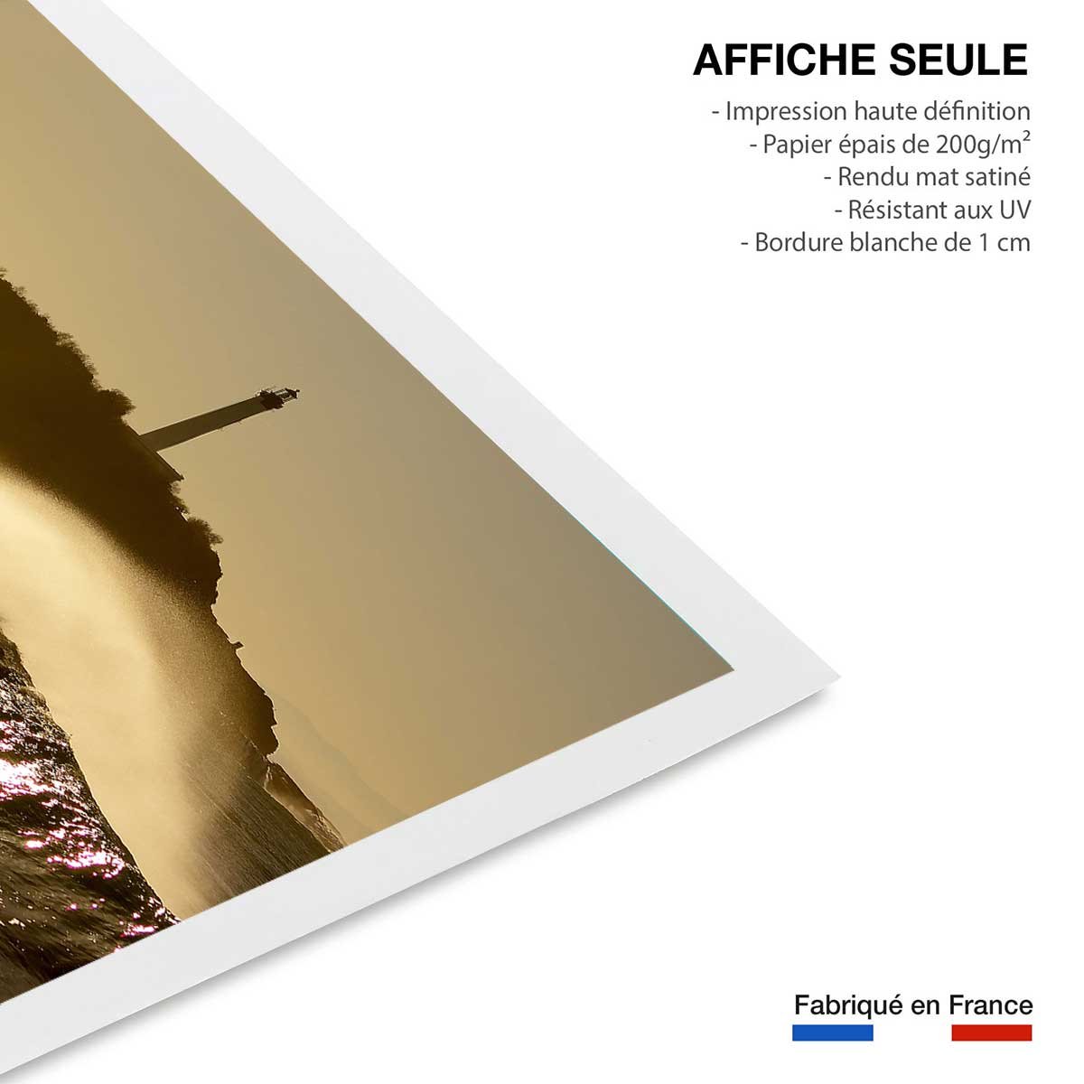 Affiche Biarritz Le phare de la pointe Saint Martin affiche seule, HEXOA