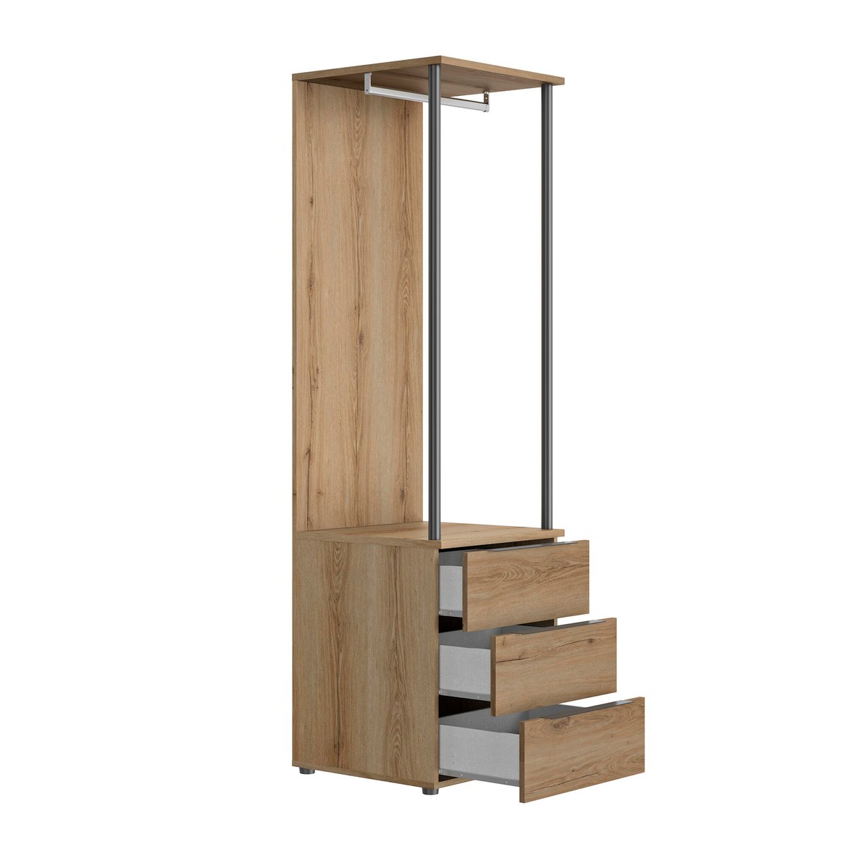 Rangement 3 tiroirs marron, GAMI