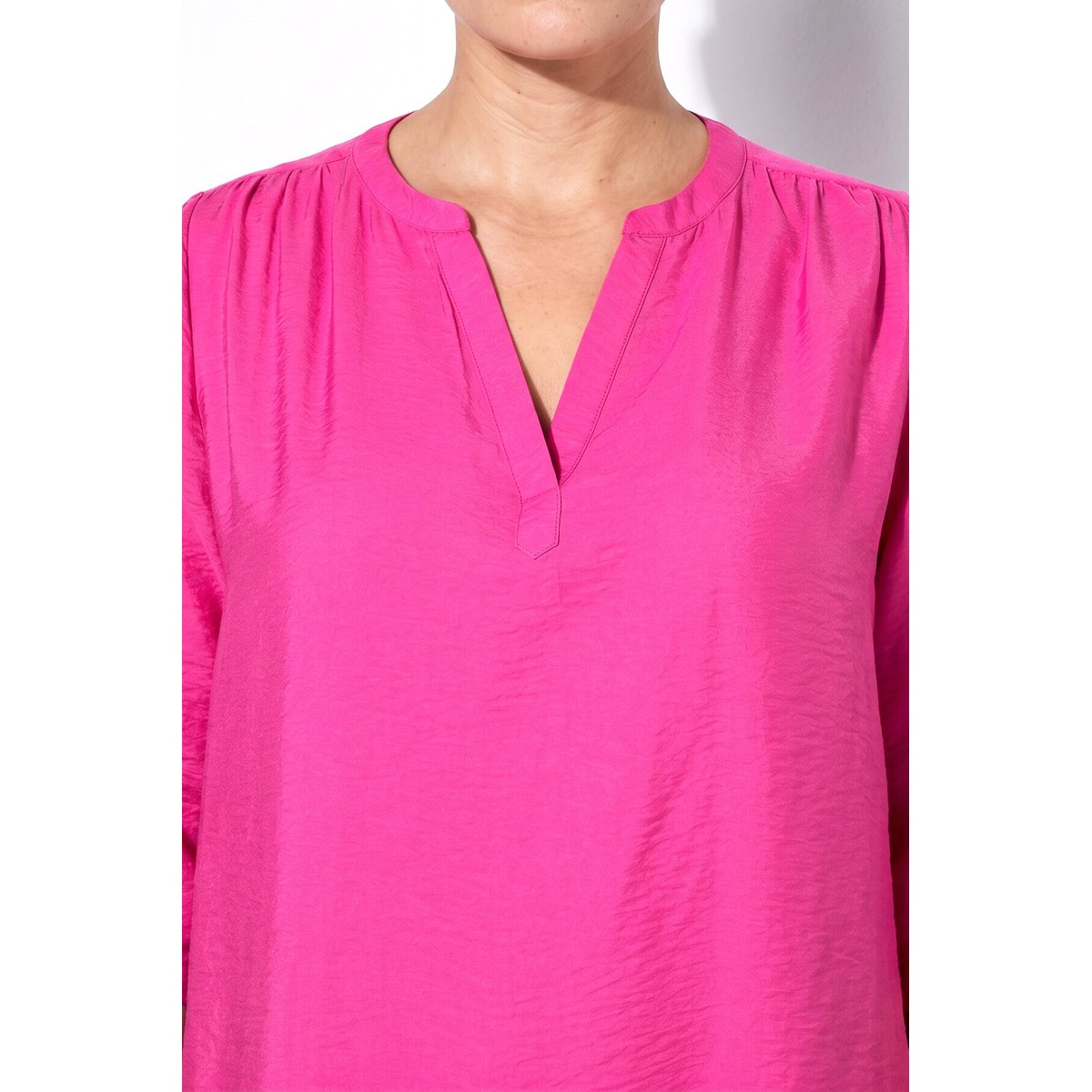 Chemisier oversize à col tunisien et manches rose vif, ULLA POPKEN