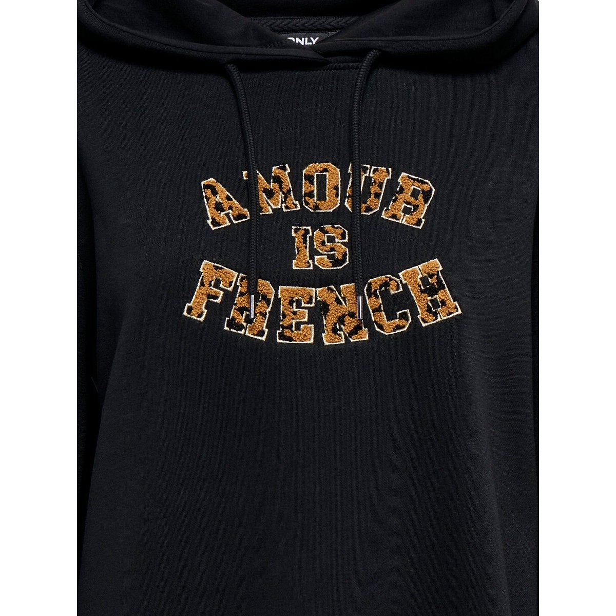 Sweat à capuche Amour noir, ONLY