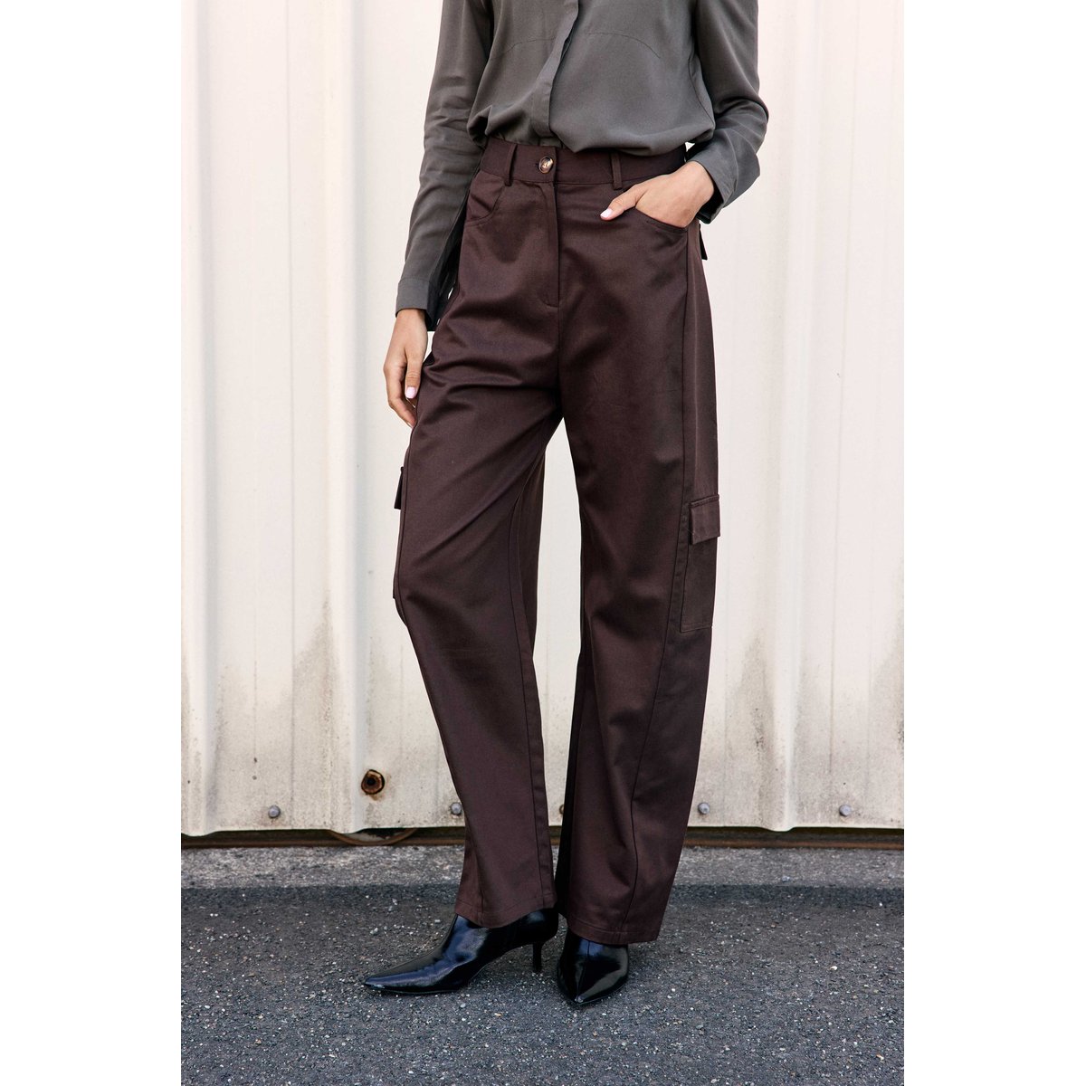 PANTALON uni PAZY 16-marron, LA PETITE ETOILE