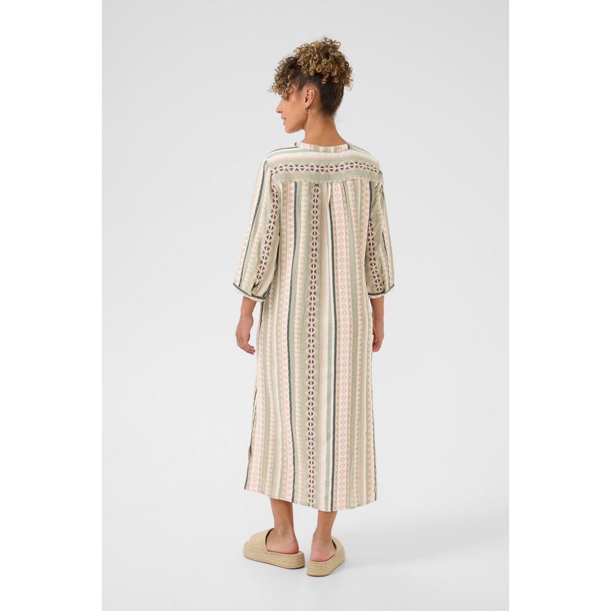 Dress multicolore jacquard tea jaquard, CREAM