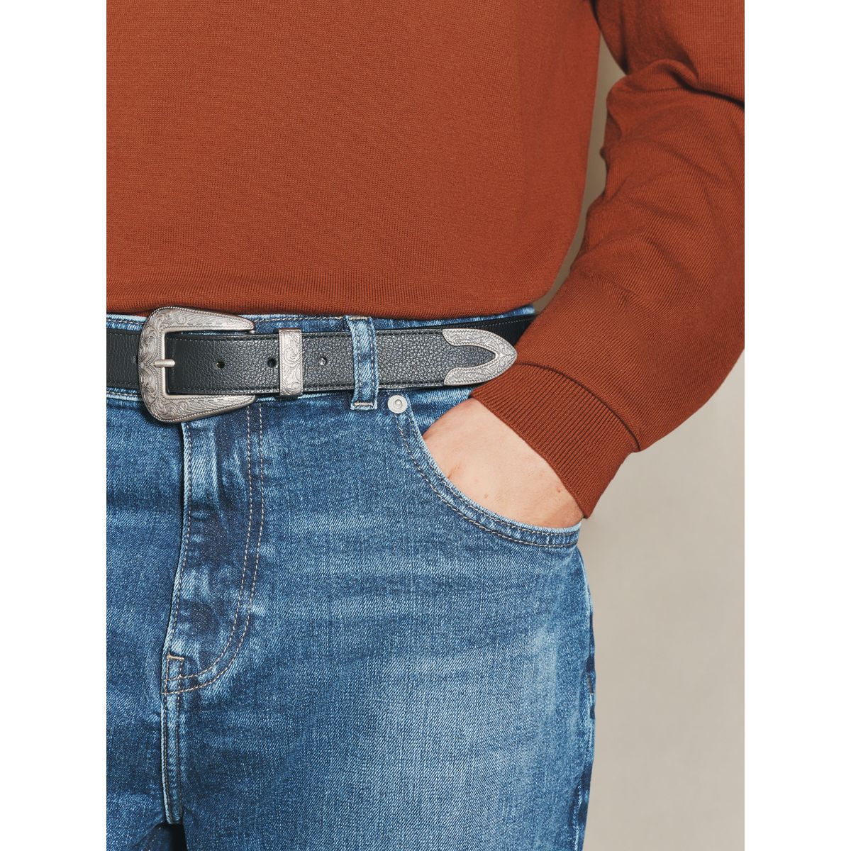 Ceinture en simili cuir noir, NEXT