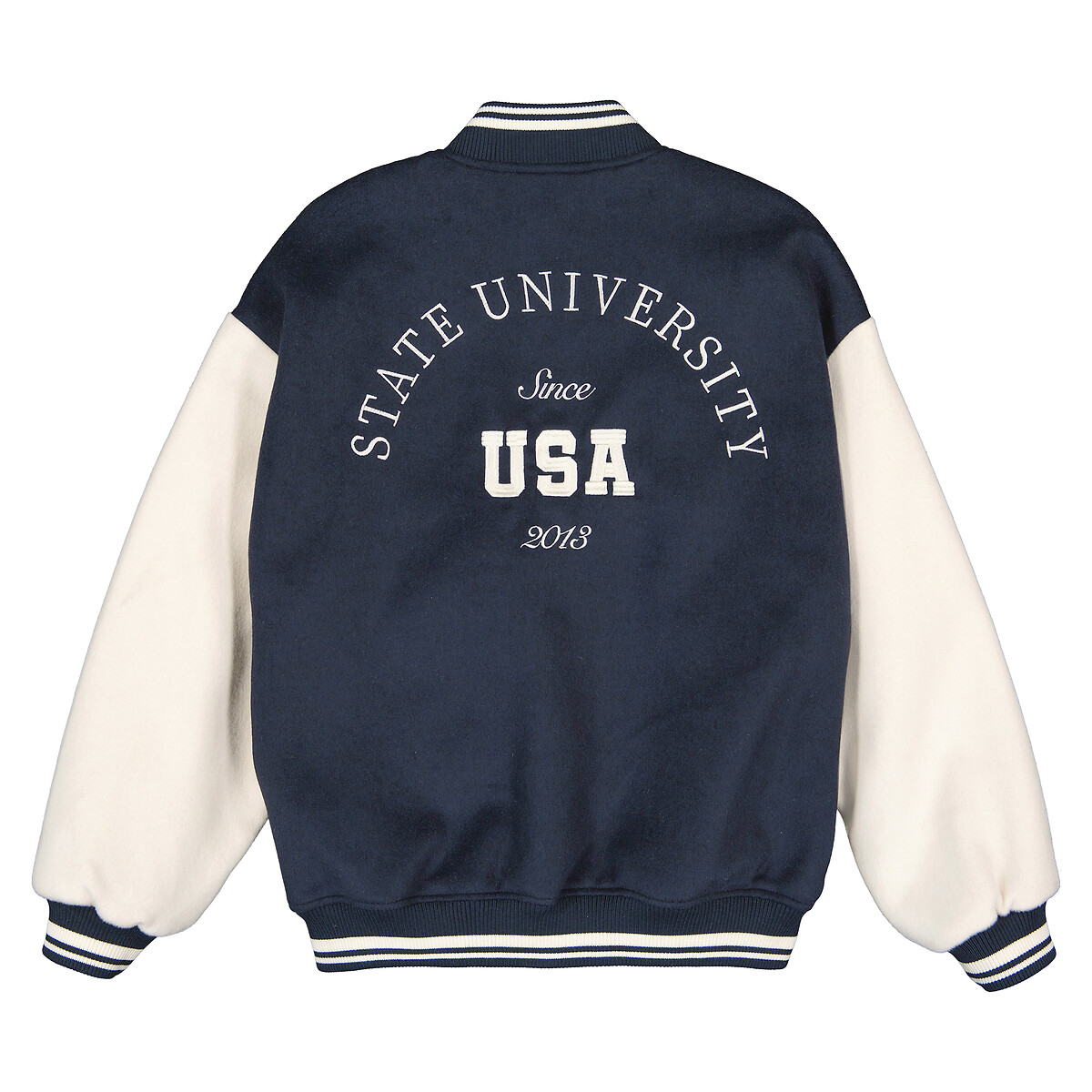 Veste Teddy bleu marine/écru, LA REDOUTE COLLECTIONS