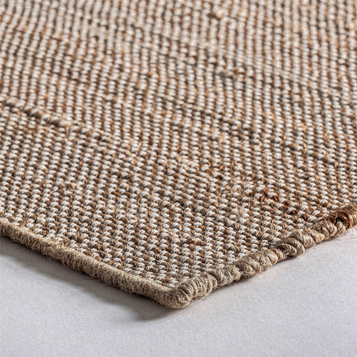 Tapis en jute et coton style bohème tons marron naturel et beige, RECOLLECTION