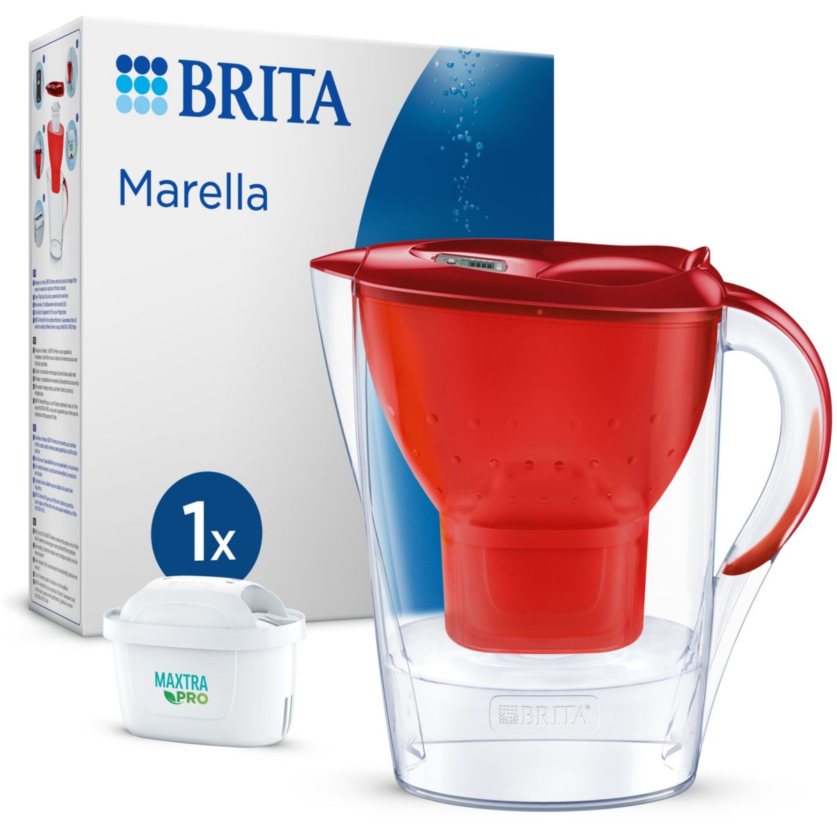 Carafe filtrante marella rouge rouge, BRITA