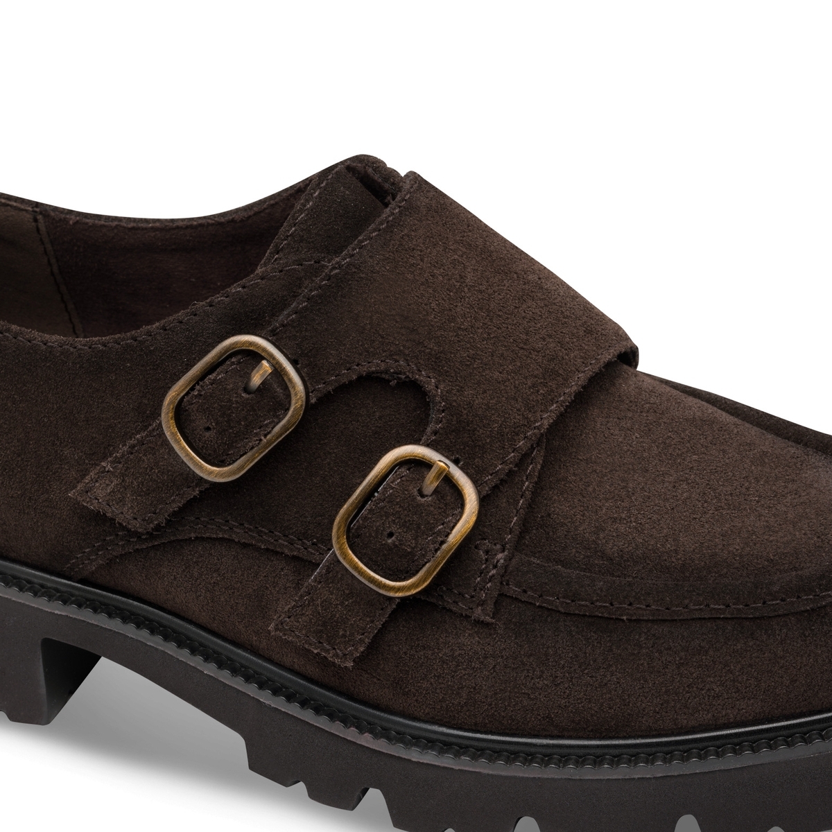 Slipper coupe ample marron antilope combiné, TAMARIS