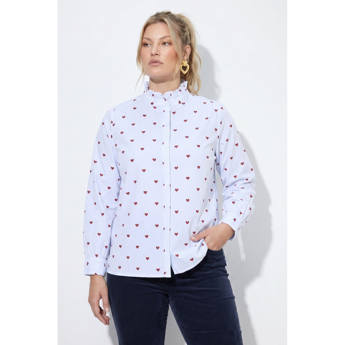 Chemisier motif cœurs blanc neige, ULLA POPKEN