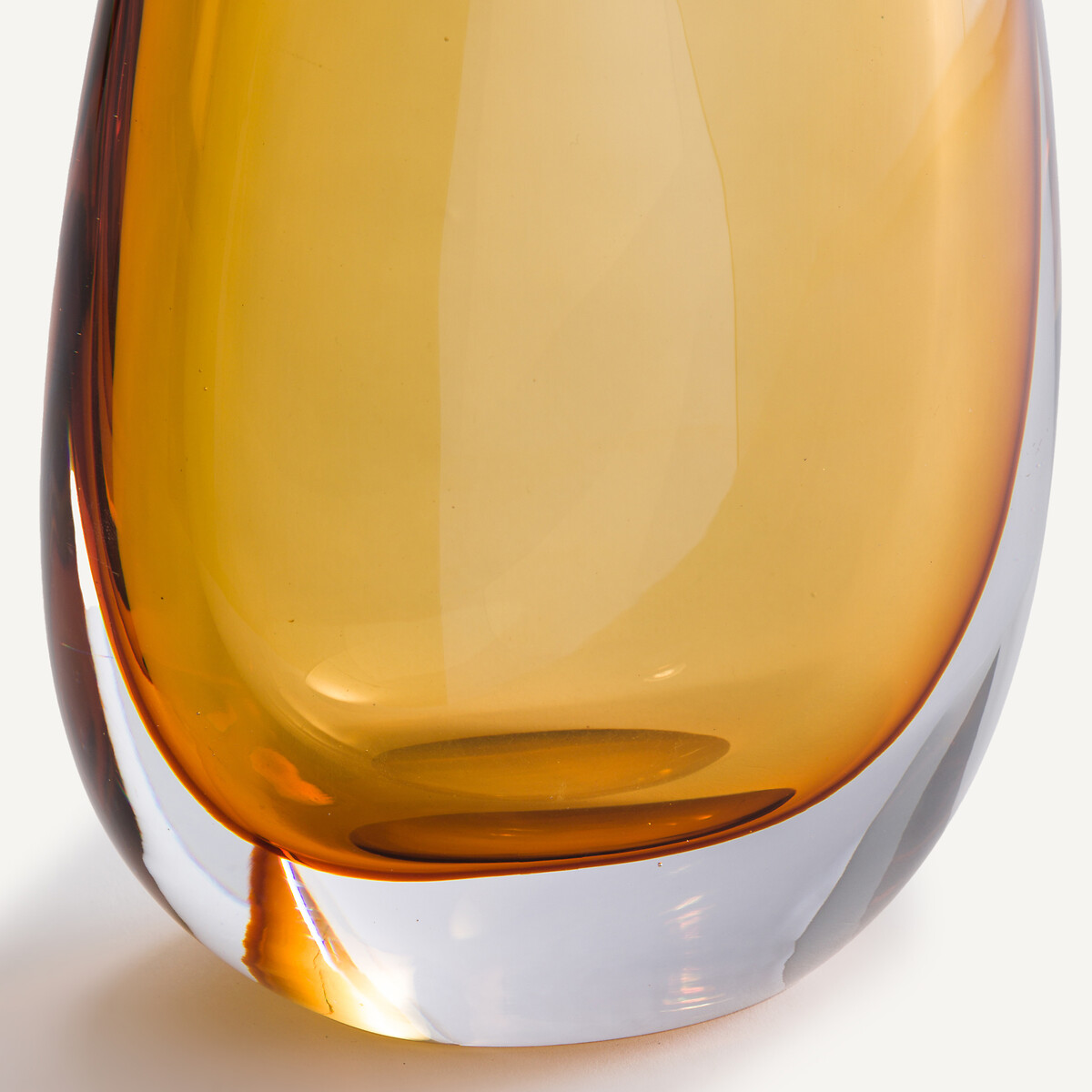 Vase en verre soufflé bouche, H26,5 cm, Myra jaune ocre, AM.PM