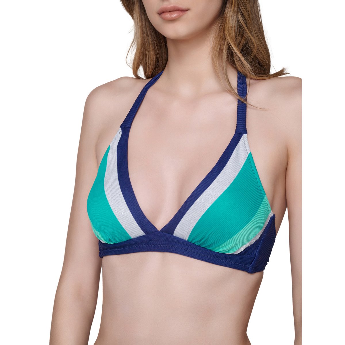 Ensemble deux pièces bikini triangle Horizon bleu, LUNA SPLENDIDA