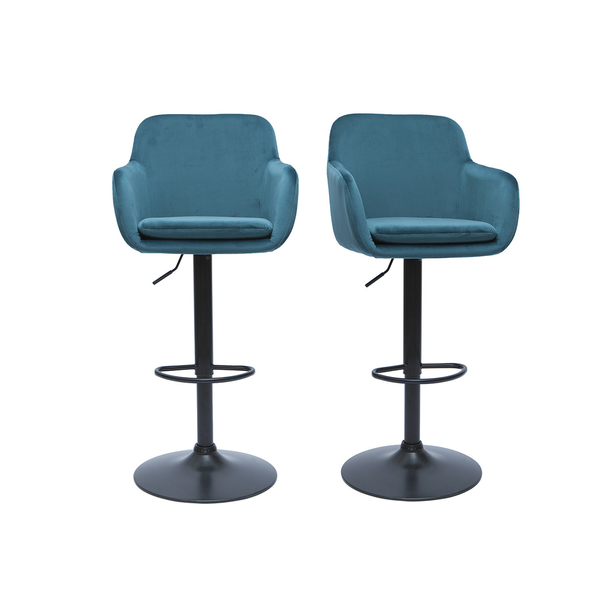 Tabourets de bar design réglables (lot de 2) AMIKA bleu pétrole, MILIBOO
