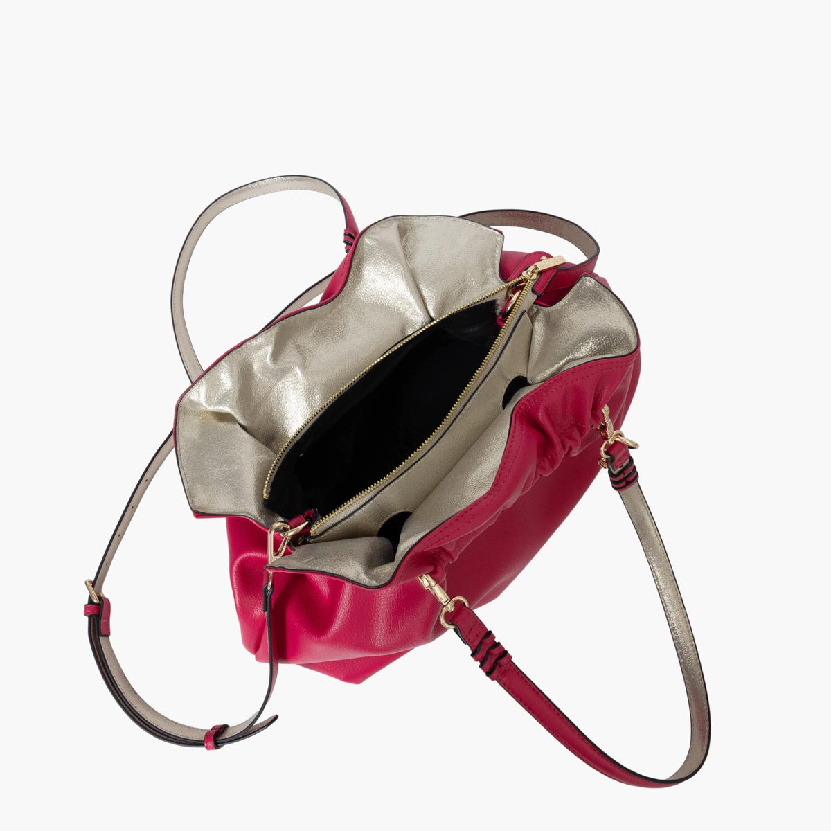 Sac shopper Shania doré,fuchsia, LOLLIPOPS