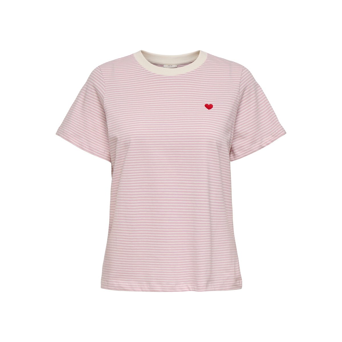 T-shirt manches courtes rayé blanc/rose, JDY