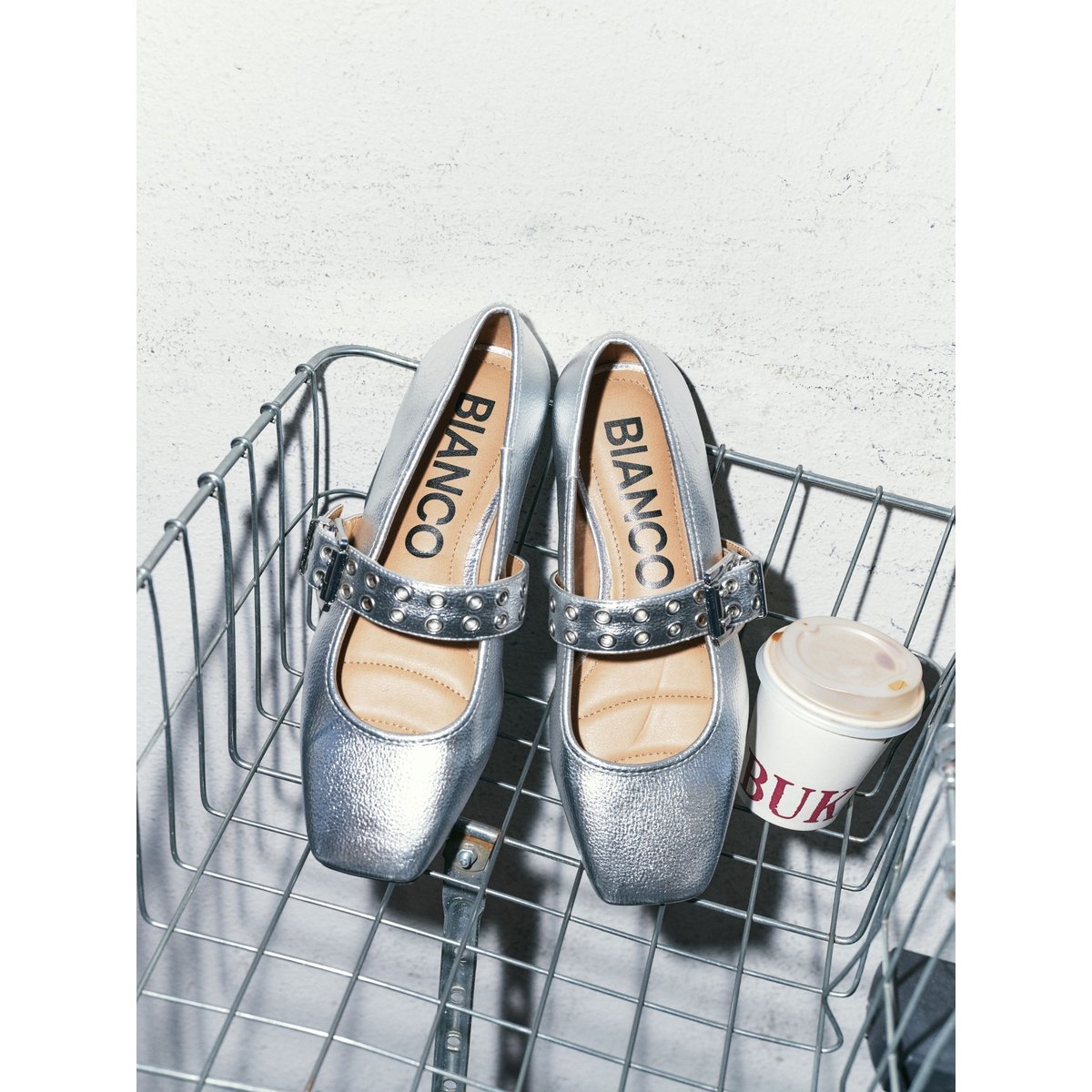 Chaussures Mary Jane silver, BIANCO