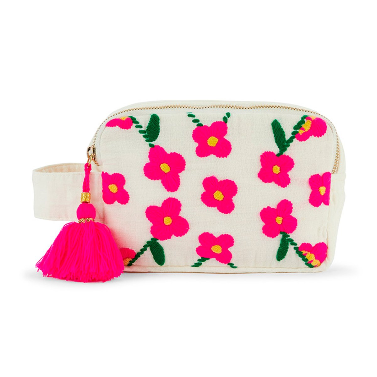 Pochette broderies fleurs KLERVIE blanc, WILD