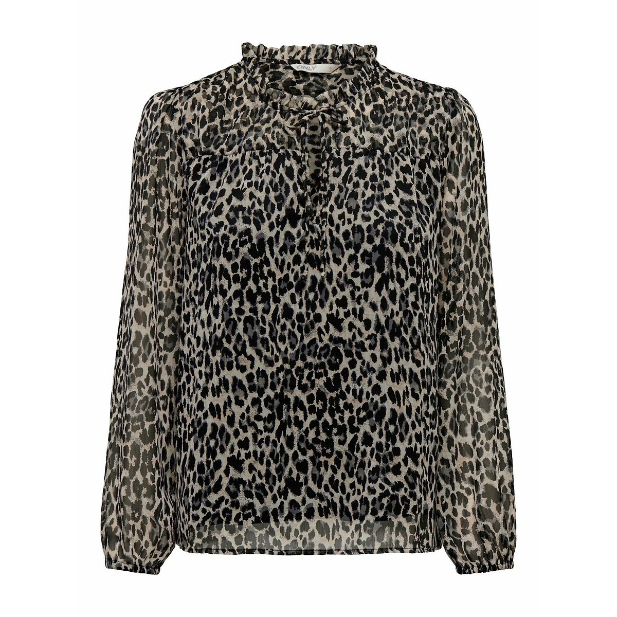 Draping High Neck Blouse leopard print, ONLY