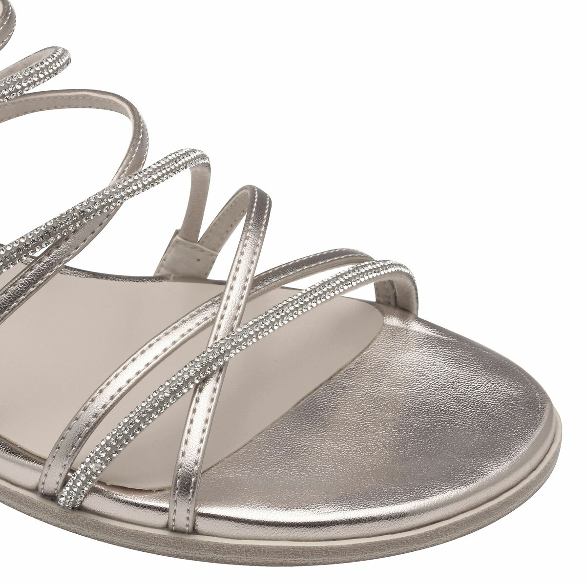 Sandales plates multibride platine, TAMARIS