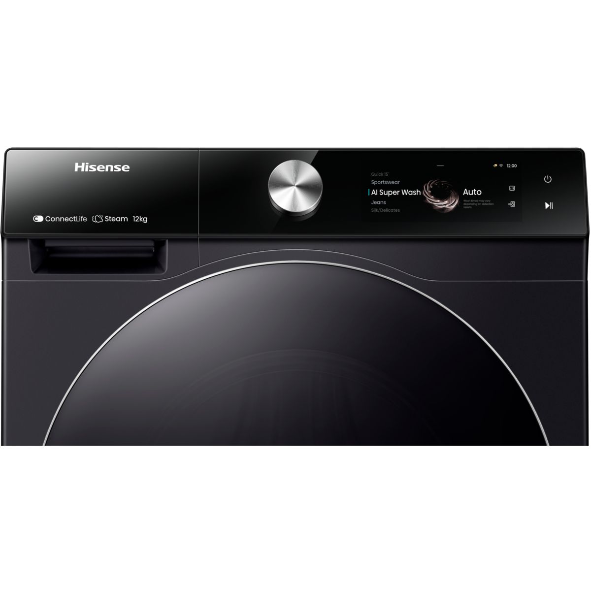 Lave linge hublot WF7S1247BB couleur unique, HISENSE