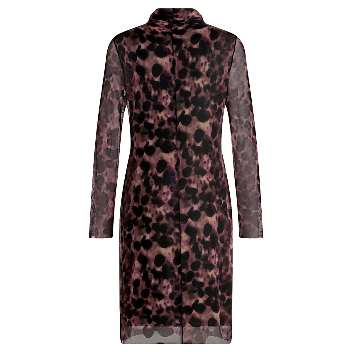 Robe en mesh à col apricot/black, CARTOON