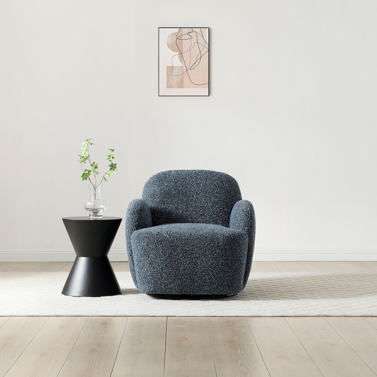 Bibi Boucle Weave Swivel Armchair navy, ÉDITÉ
