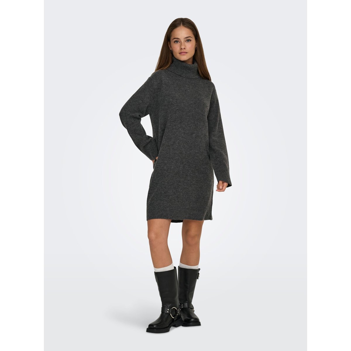 Robe En Maille dark grey melange, ONLY