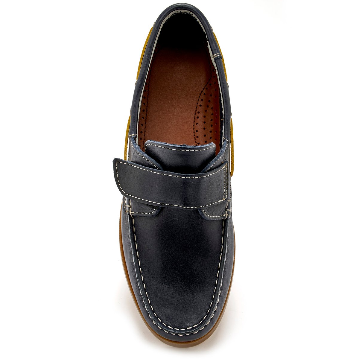 Chaussures bateau patte scratch marine, PEDICONFORT