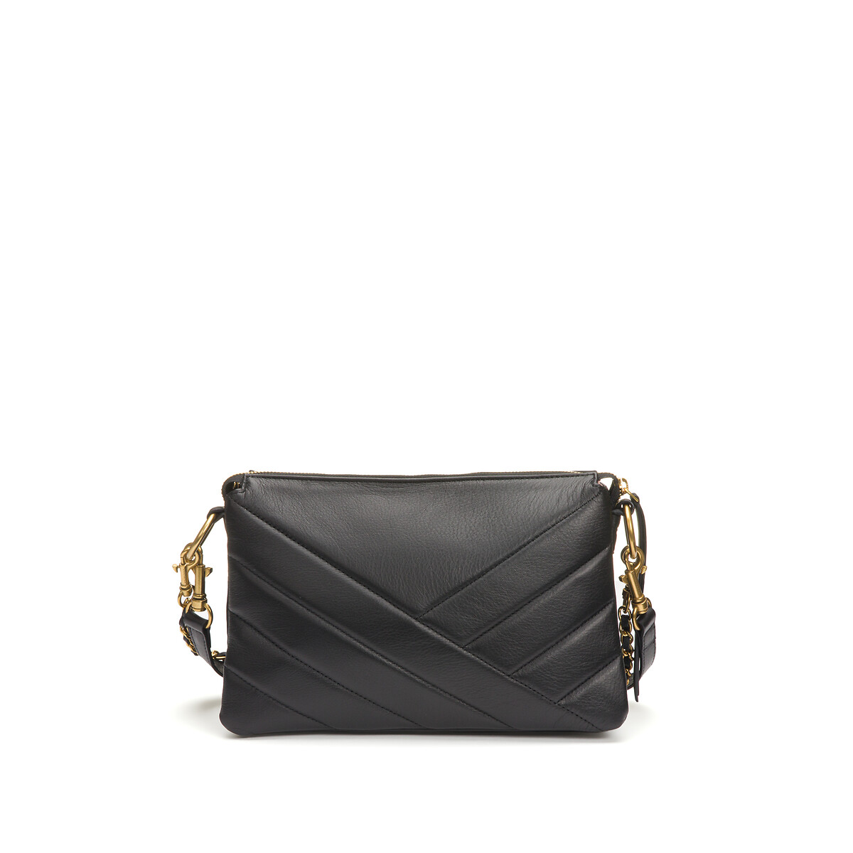 Pochette zippée M Soft matelassé noir, LANCASTER