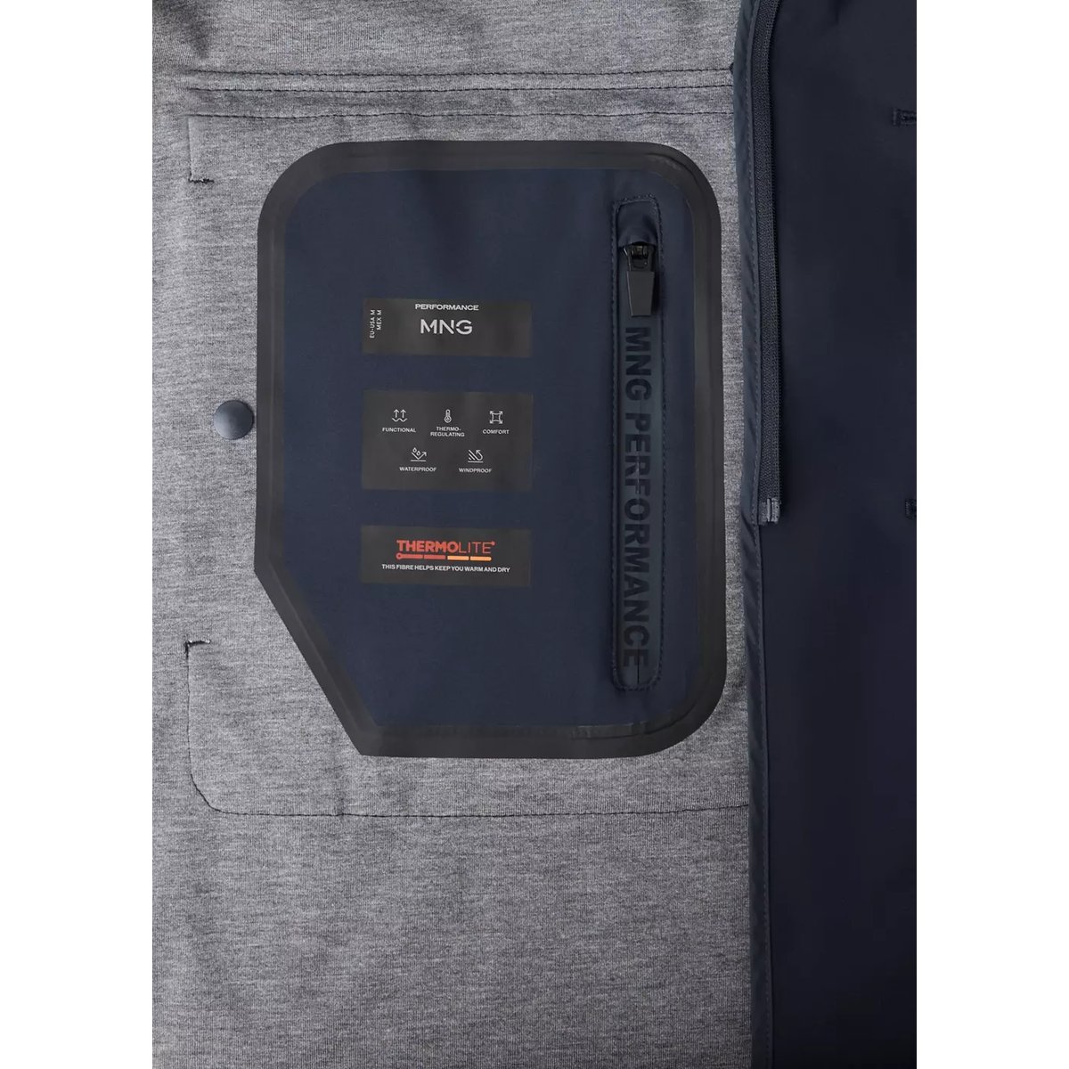 Parka avec poches waterproof Thermolite® bleu nuit, MANGO MAN
