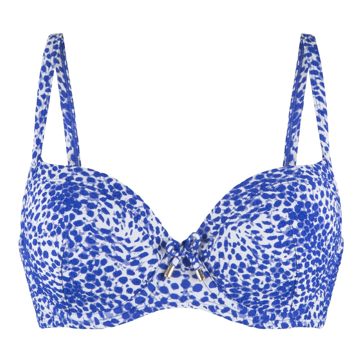 Haut de maillot de bain imprimé bleu blanc, LINGADORE