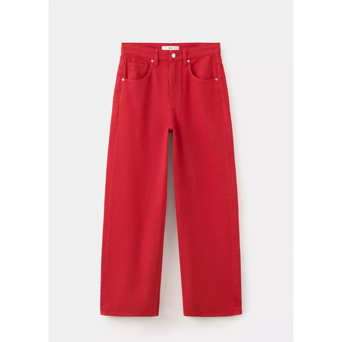 Jean droit coton rouge, MANGO