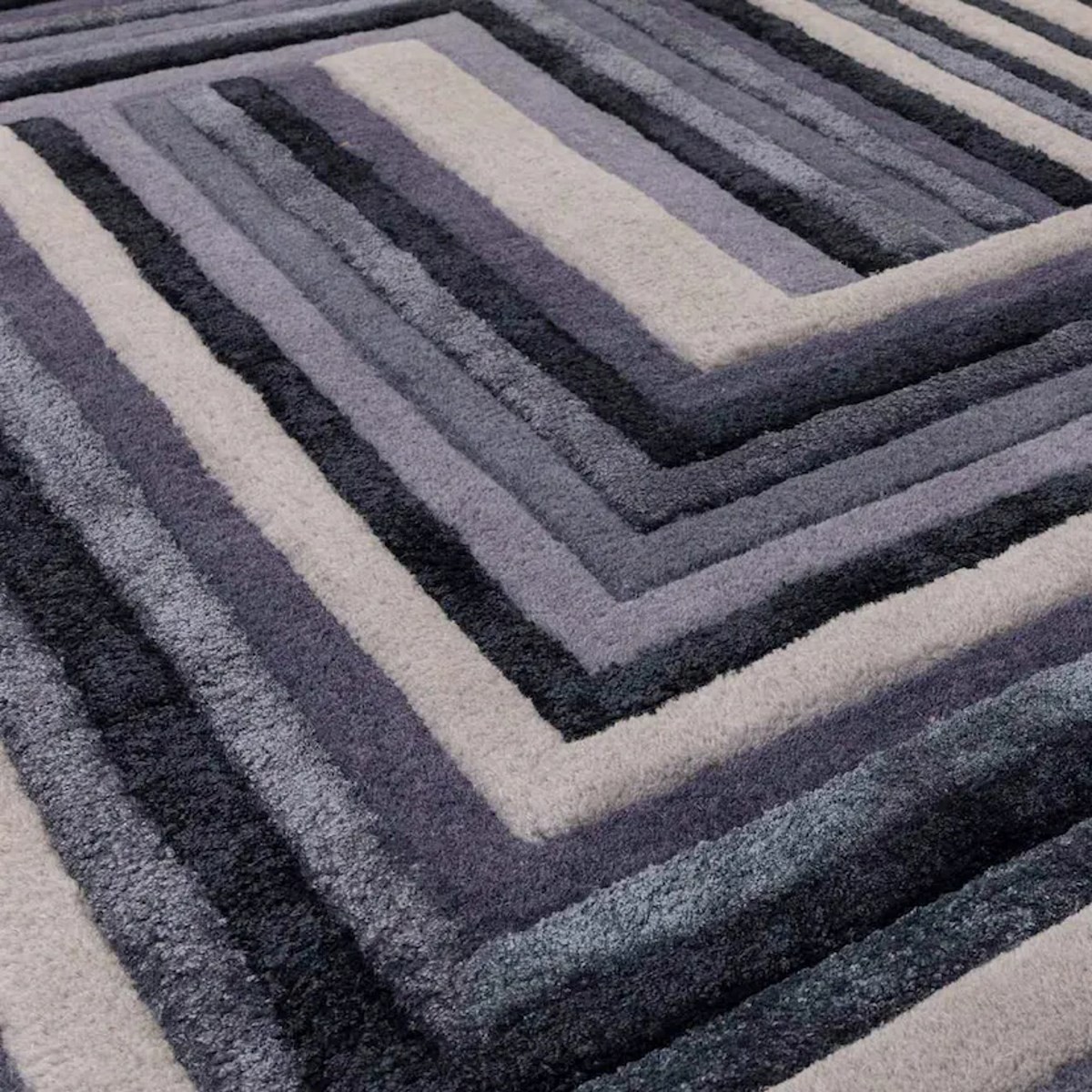 Tapis salon et chambre moderne en laine NETO bleu, NOVATREND