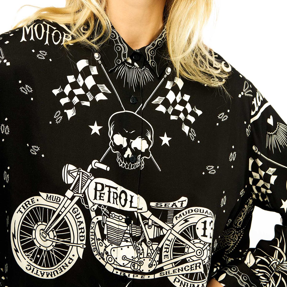 Chemise imprimé à motifs BONAVENTURE BANDANA noir, WILD