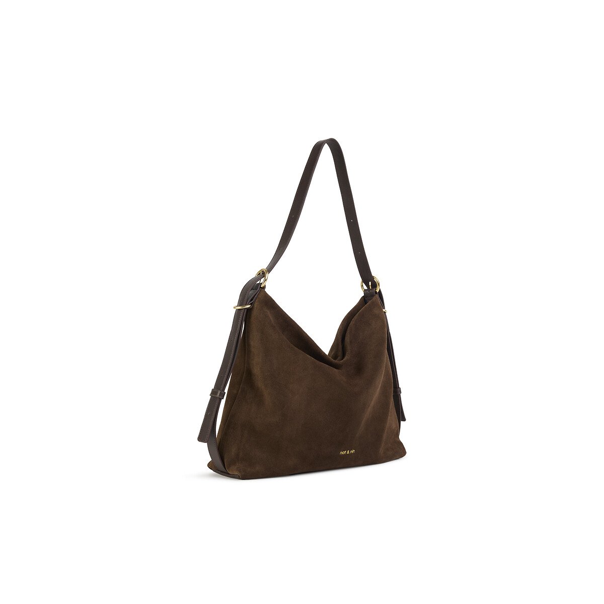Moreen Suede Shoulder Bag ebony, NAT & NIN