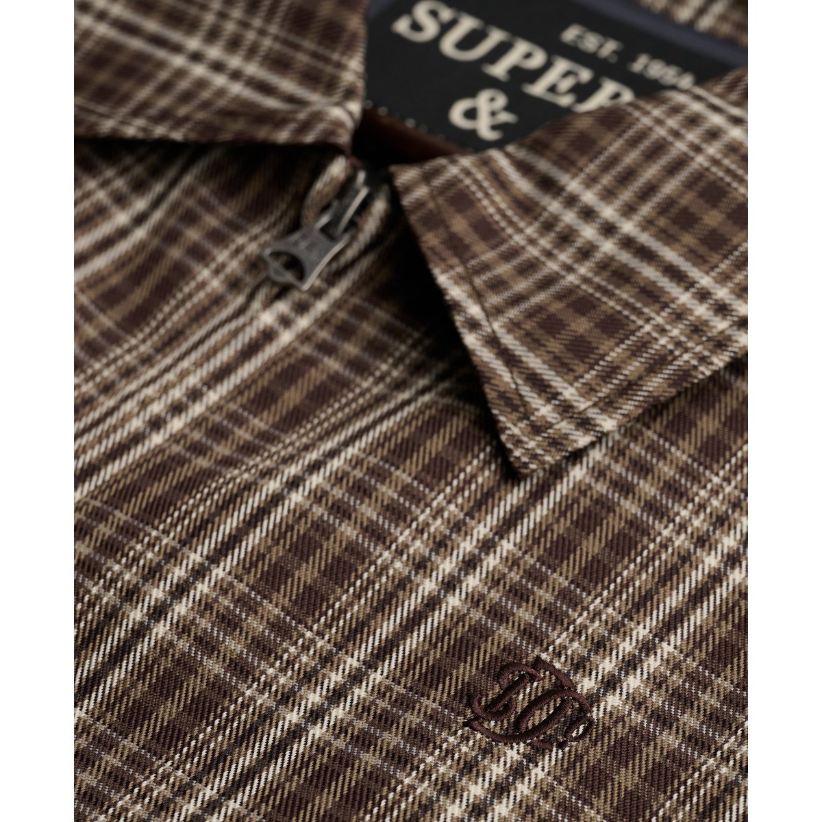 Veste Bomber à Carreaux Coupe Oversize carreaux brun marron, SUPERDRY