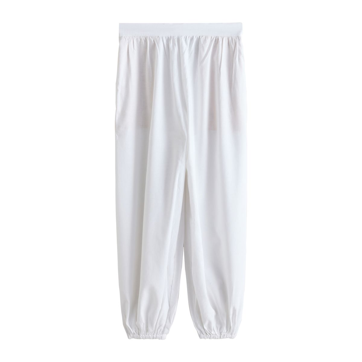 Pantalon bouffant en lin mélangé, lot de 2 blanc/noir, NEXT
