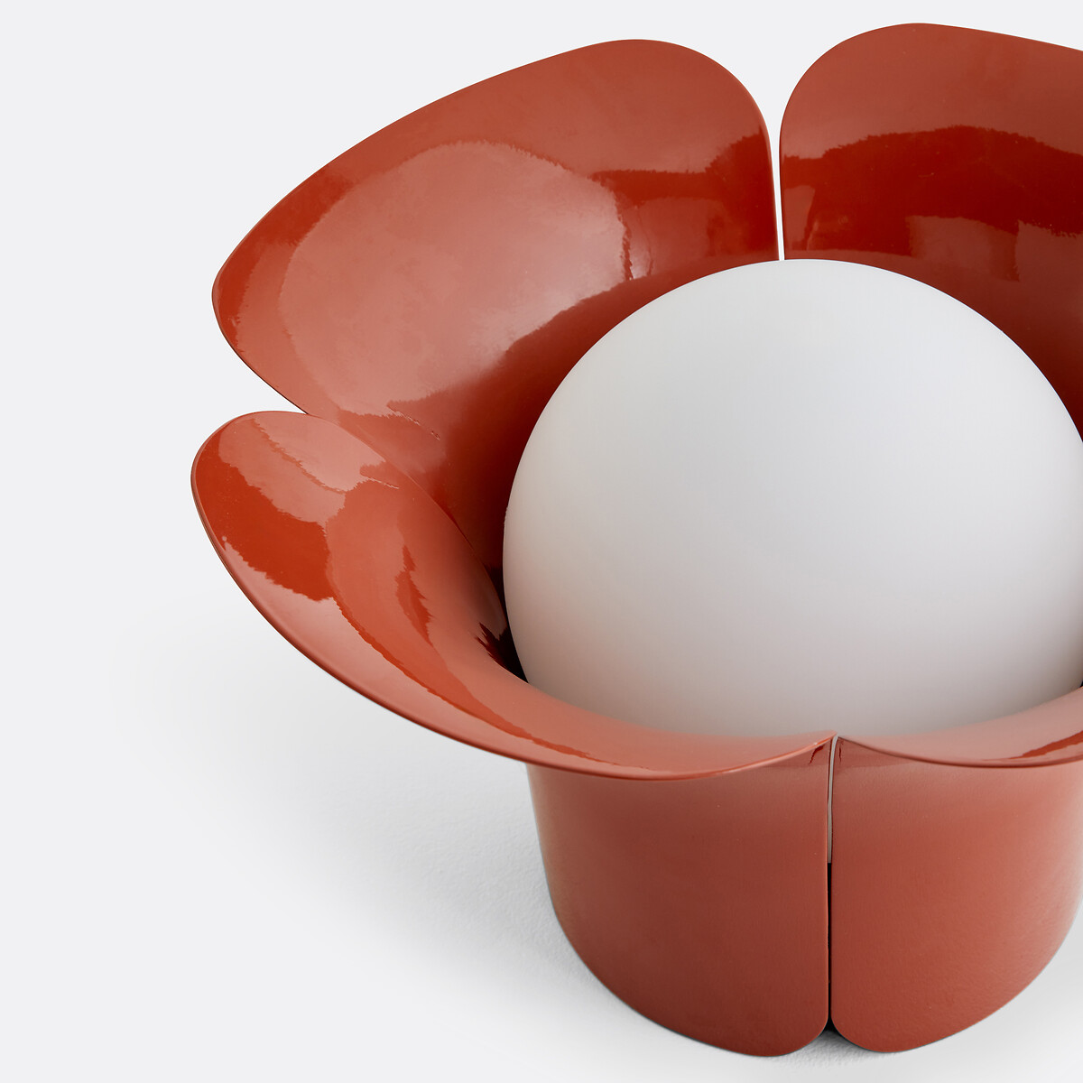 Lampe à poser tulipe, métal fer et opaline, Tessen sienne, LA REDOUTE INTERIEURS