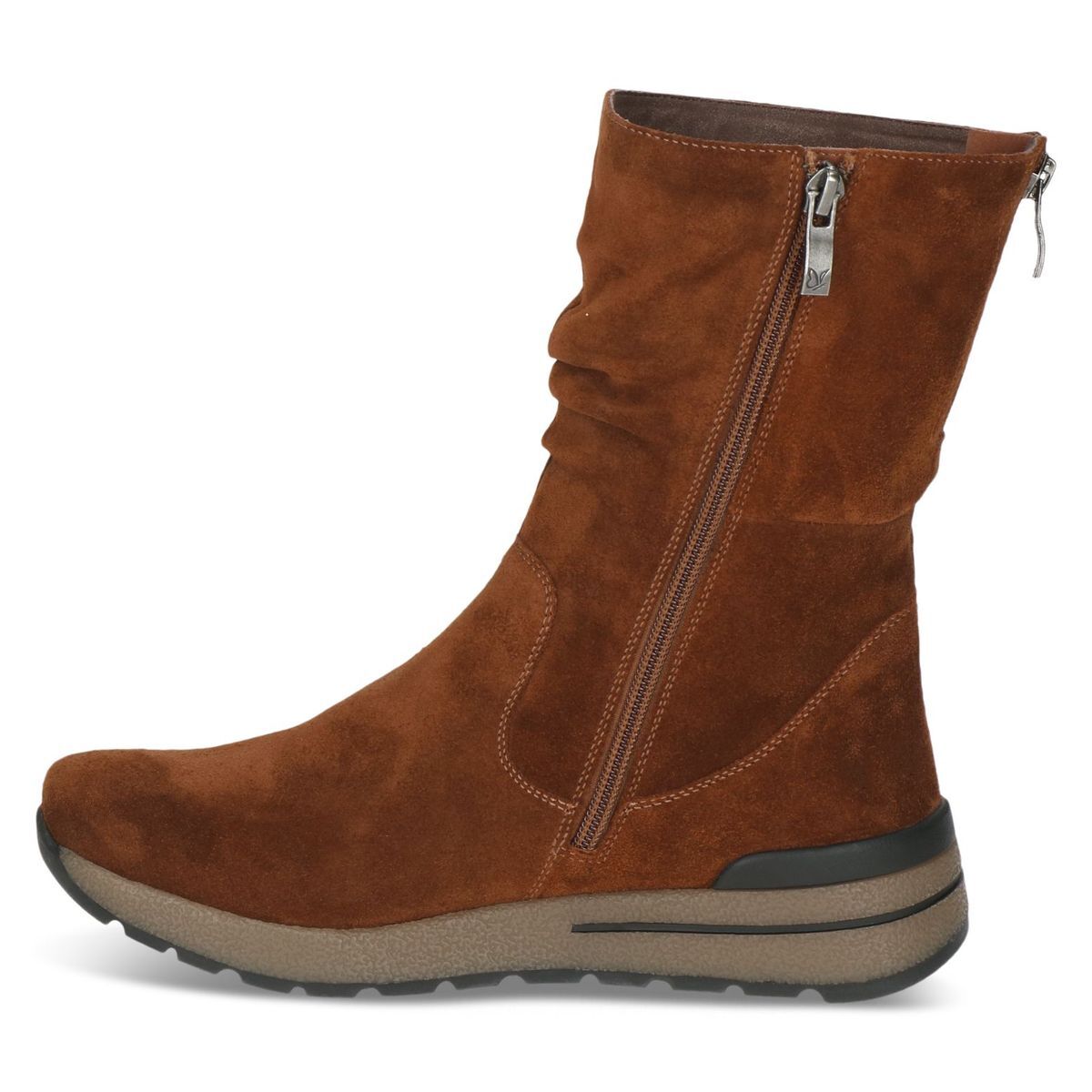 Bottine en cuir marron taupe clair, CAPRICE