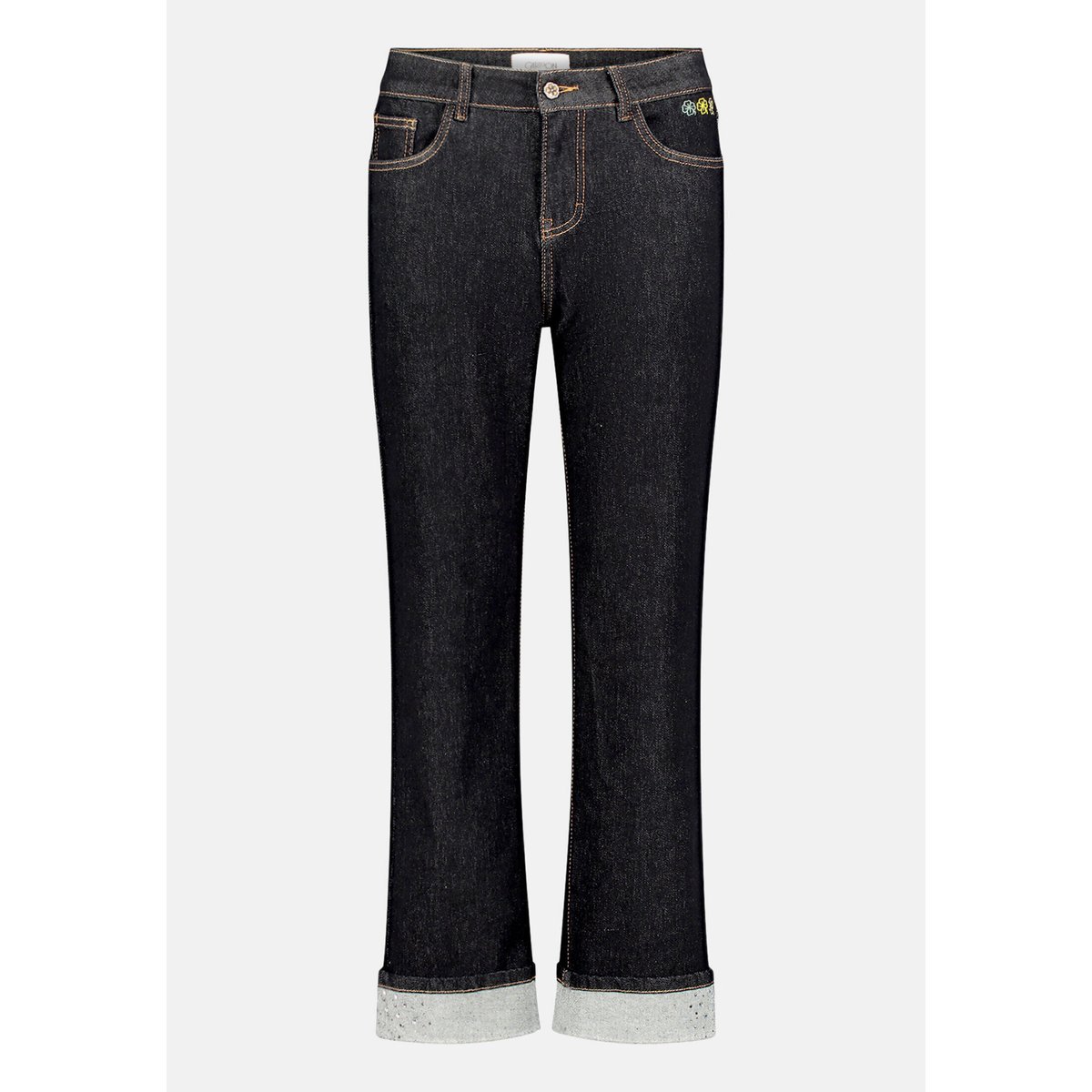 Jean stretch à strass raw denim, CARTOON