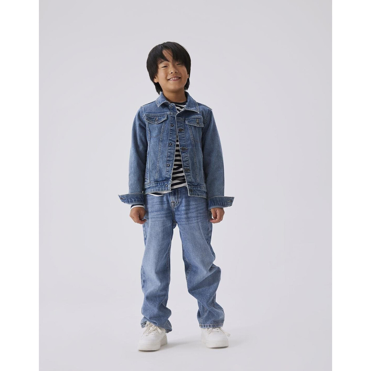 Mid Rise Straight Jeans denim blue, NAME IT
