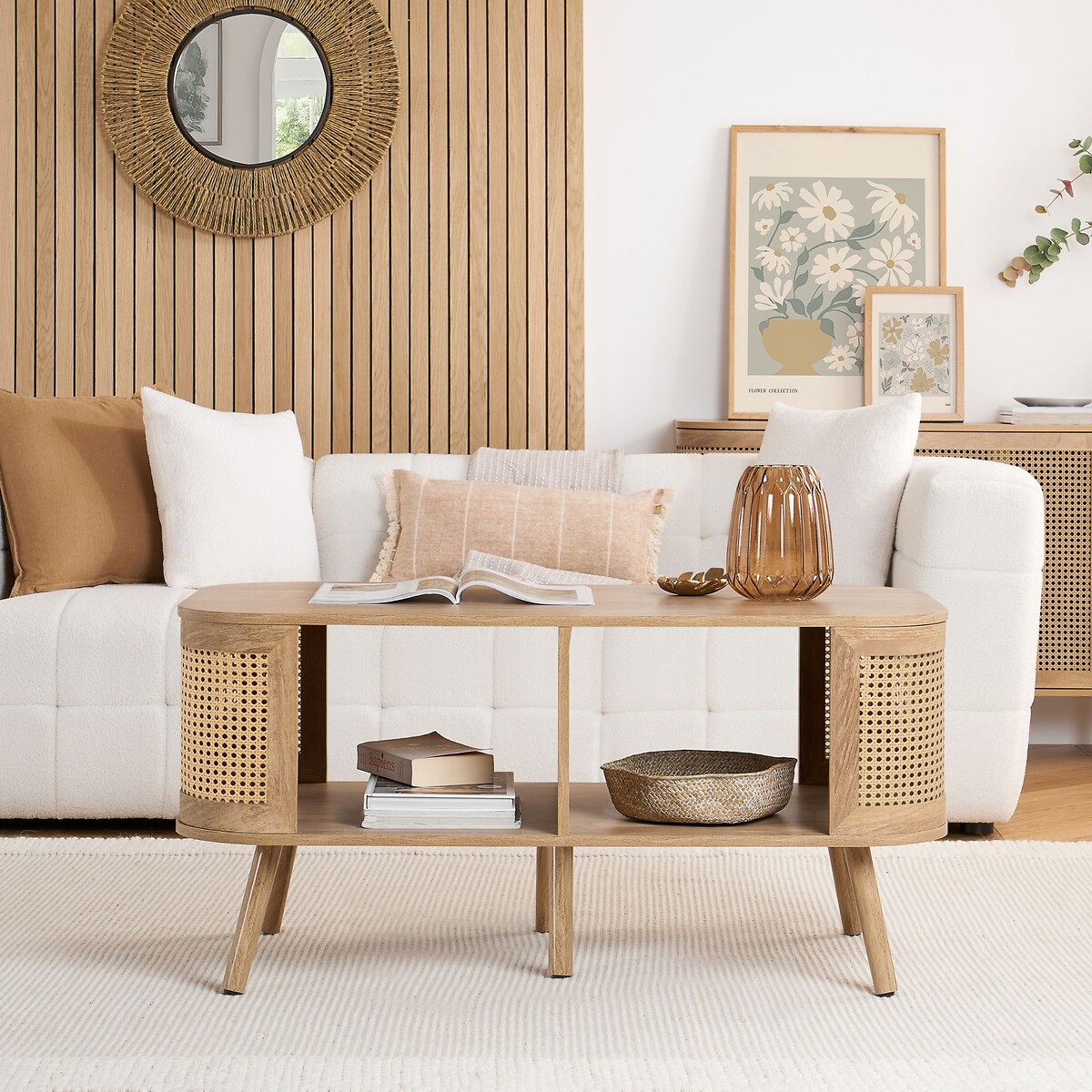 Naya Rattan Coffee Table natural oak, SO'HOME