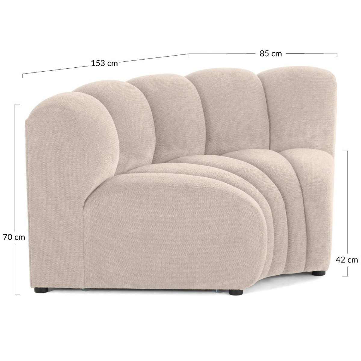 Canapé d'Angle réversible 1 places - DEBBIE beige, BEST MOBILIER