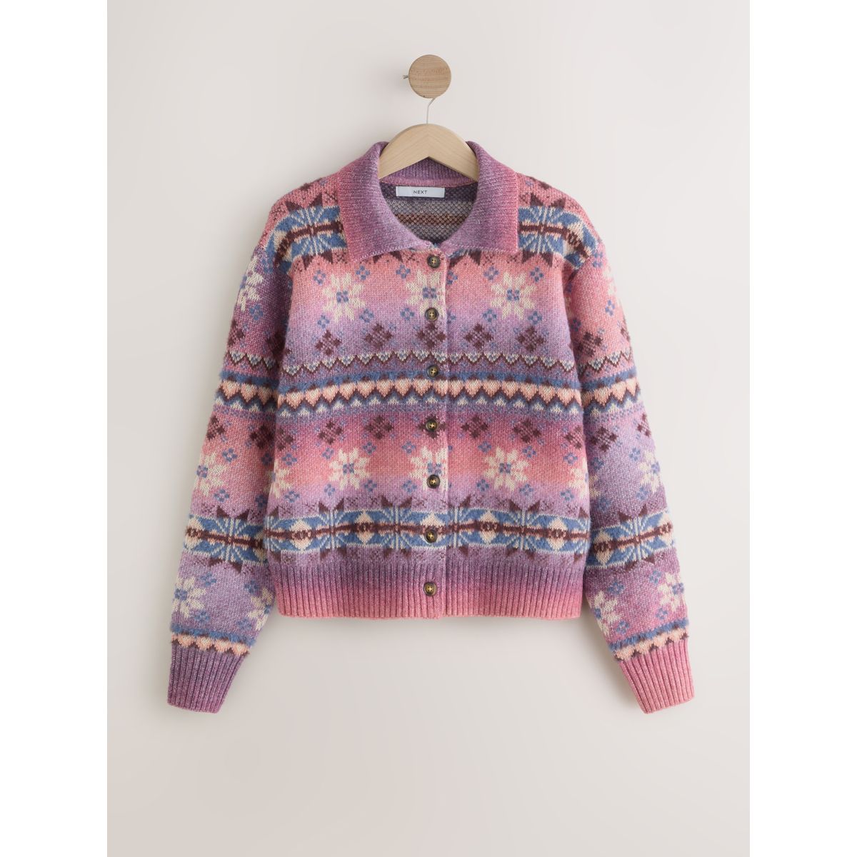 Cardigan teint par sections rose/violet multicolore, NEXT