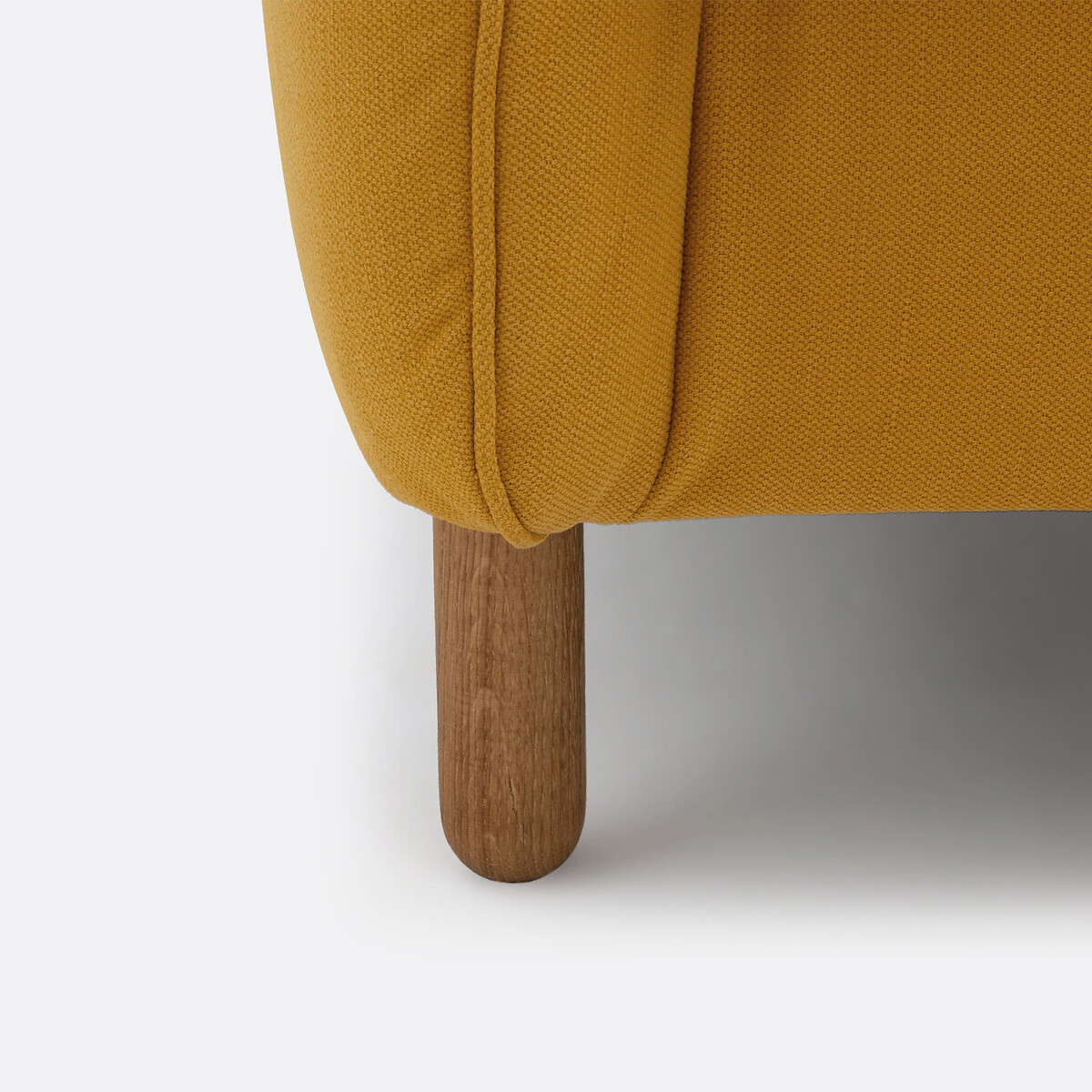 Ecksofa LOMÉO, 4-Sitzer, aus Baumwolle und Leinen senfgelb, LA REDOUTE INTERIEURS