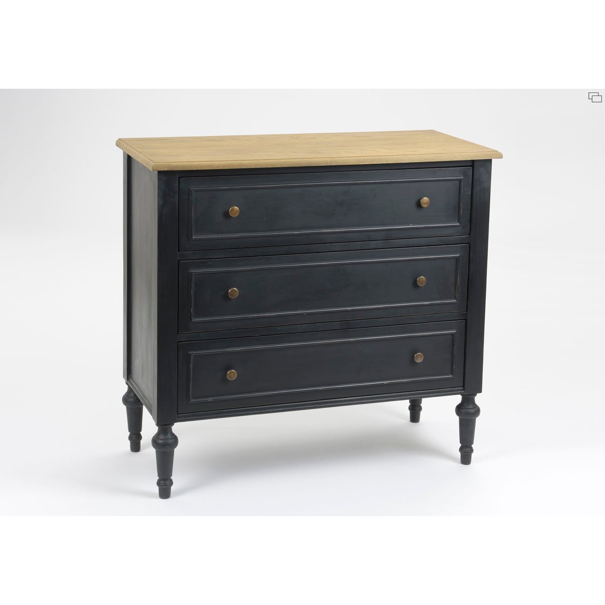 Commode 3 tiroirs en chêne L95 cm New Légende multicolore, AMADEUS