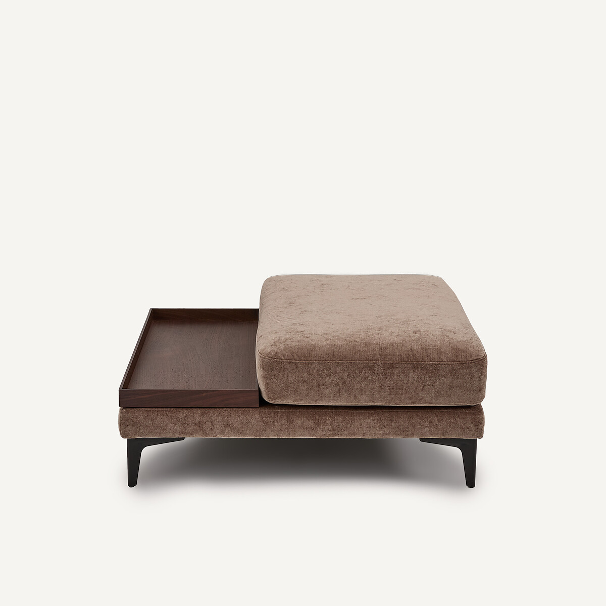 Repose-pieds avec plateau, velours mélangé, MODERNISTE café latte, EMMANUEL GALLINA X AM.PM