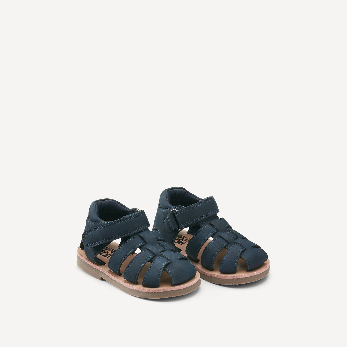 Sandales fermées à scratchs bleu marine, LA REDOUTE COLLECTIONS