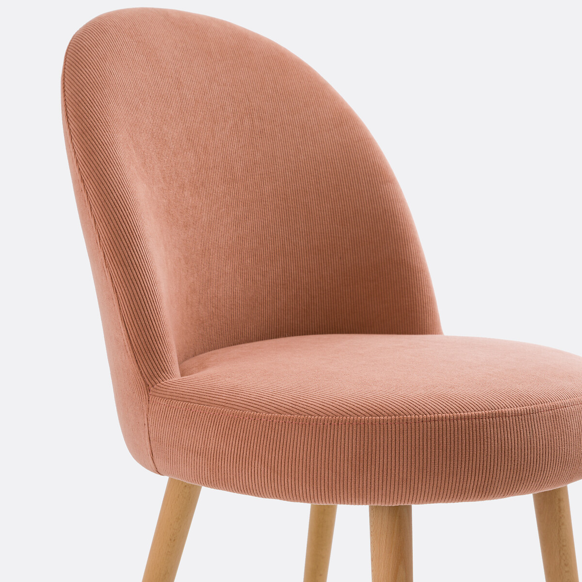 Chaise velours côtelé, Inès vieux rose, LA REDOUTE INTERIEURS
