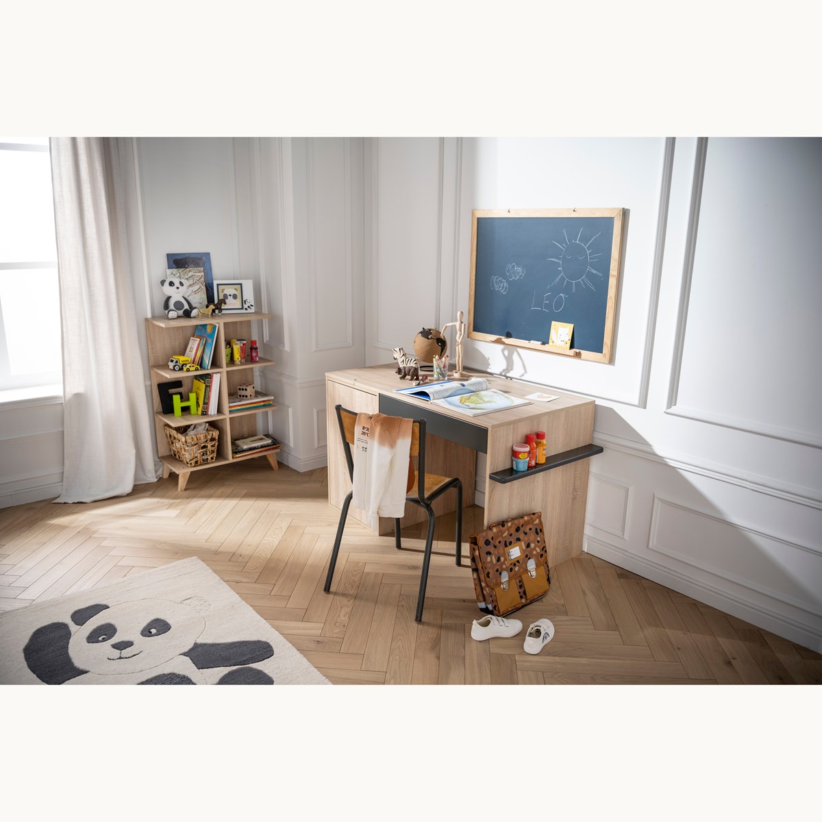 Commode à langer évolutive en bureau gris, SAUTHON